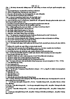 Đề thi thử THPT Quốc gia môn Lịch sử - Đề số 9